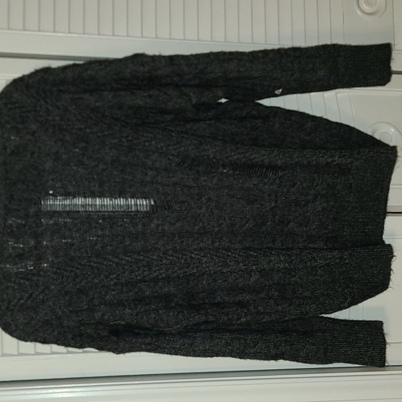 Never worn with tags- Dark Gray V neck sweater with 'torn/ripped' effect - Picture 3 of 4
